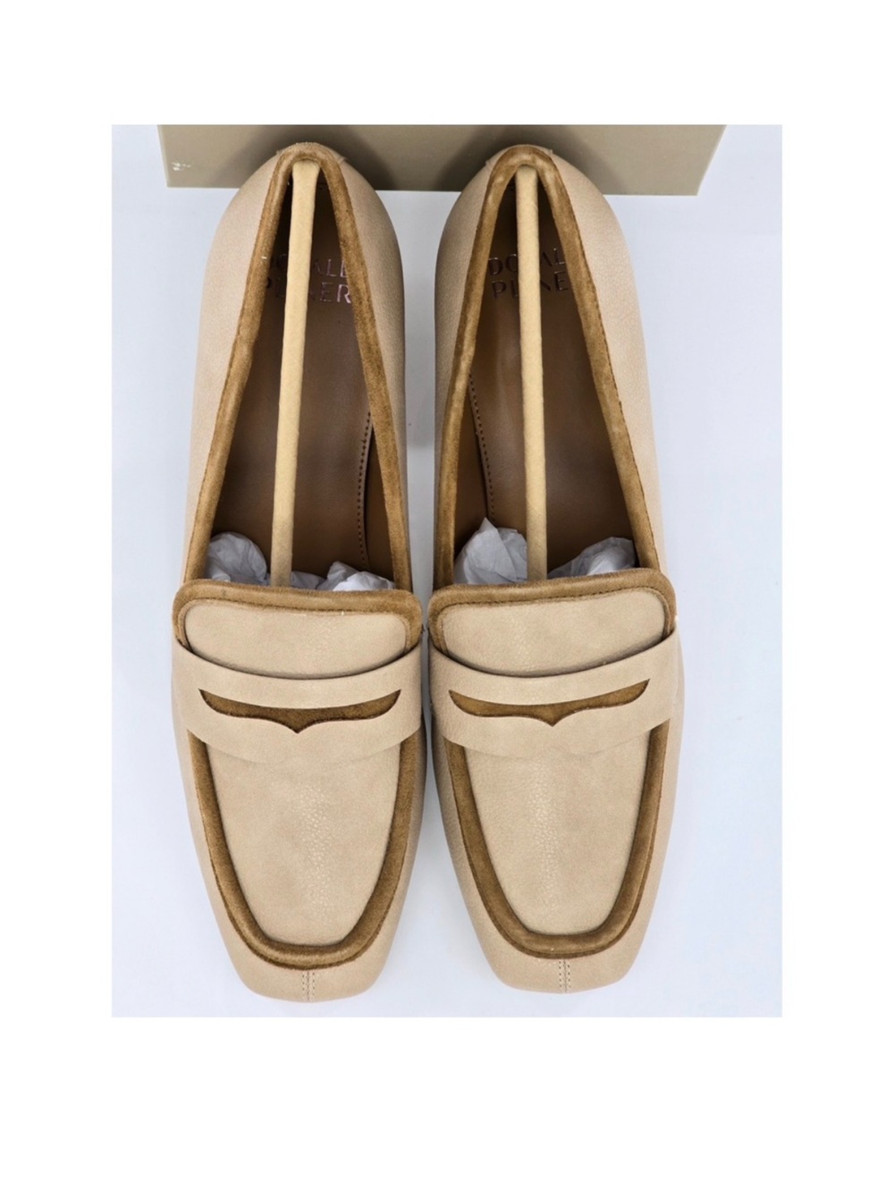 Donald J. Pliner Taupe Leather Penny Loafers women’s flats size 10
